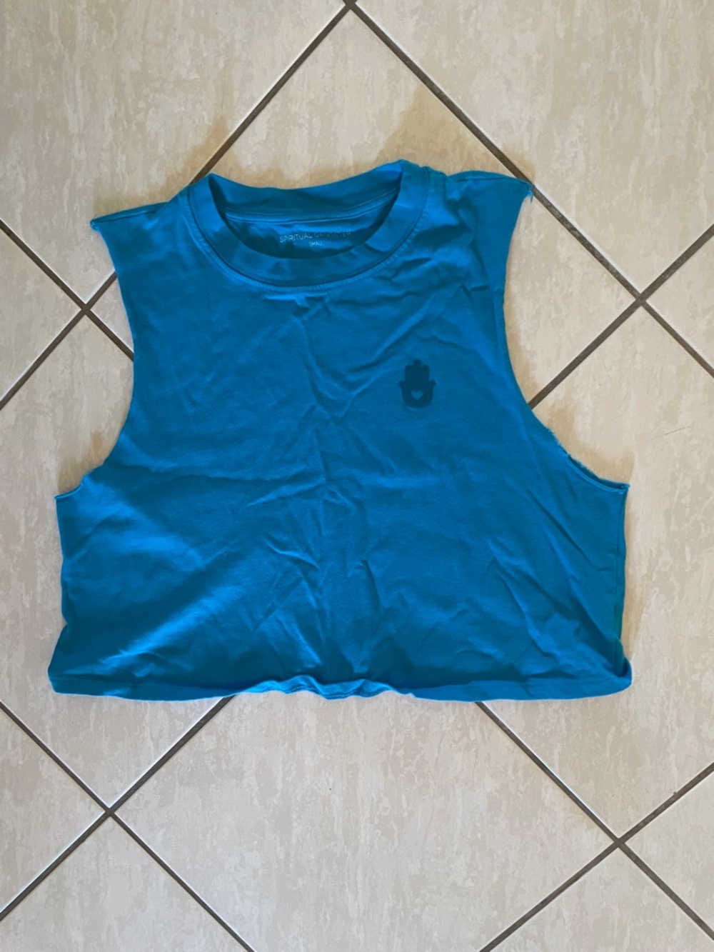 Spiritual Gangster Teal Cropped Muscle Tank